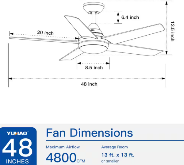 48 in. Color Changing Integrated LED Indoor Brown Ceiling Fan with Light Kit and Remote Control