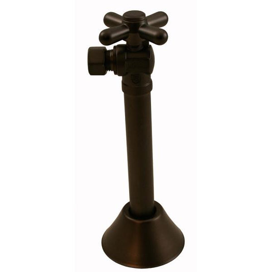 3/8 in. O.D. Comp X 1/2 in. SWT Quarter-Turn Angle Supply Stop Valve W/Cross Handle & 5 in. Extension, Oil Rubbed Bronze