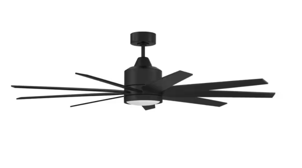 Champion 60 in. Indoor/Outdoor Flat Black Ceiling Fan with Integrated LED Light and Remote/Wall Control Included