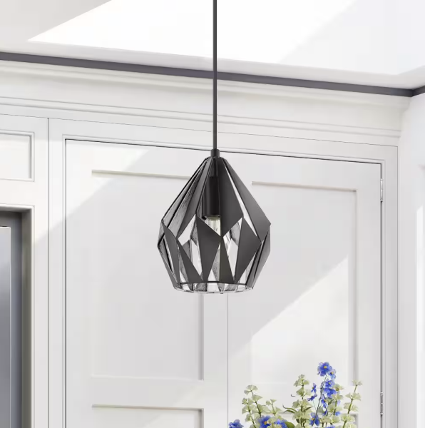 Eglo Carlton 3 1-Light Matte Black Mini Pendant