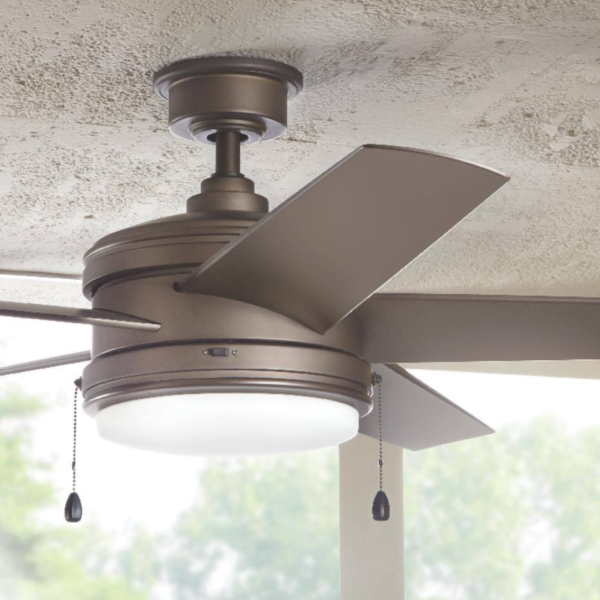 Portwood 60 in. Indoor/Outdoor Wet Rated Espresso Bronze Ceiling Fan with Integrated LED Included