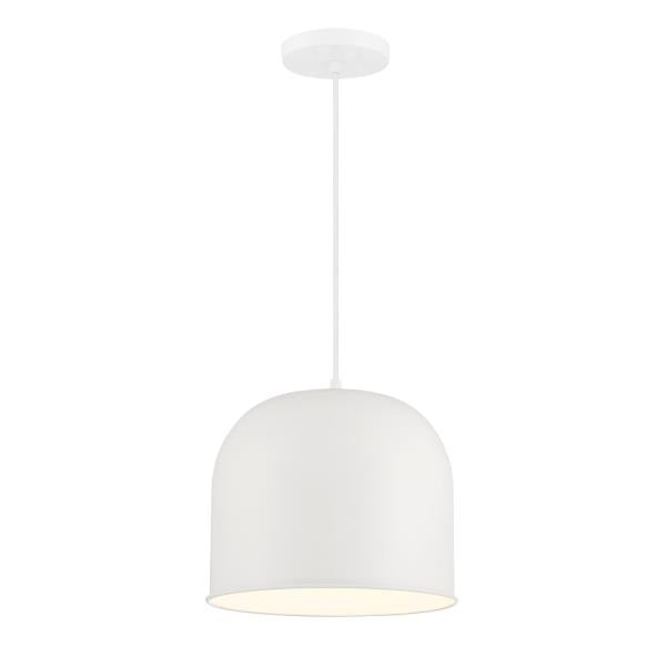 Minka Lavery Vantage 1-Light White Metal Shade Pendant