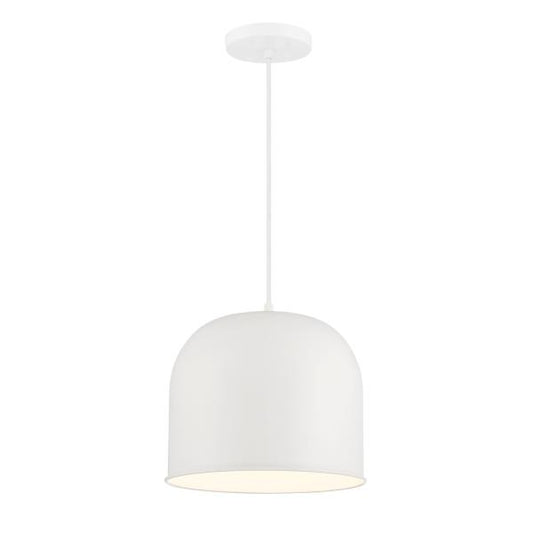 Minka Lavery Vantage 1-Light White Metal Shade Pendant