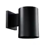 Cali 1-Light Small Black Cylinder Outdoor Wall Light Fixture