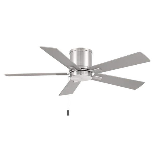 Grantway 48 in. Indoor/Covered Outdoor Brushed Nickel Ceiling Fan w/ Pull Chain