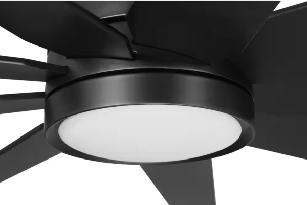 Champion 60 in. Indoor/Outdoor Flat Black Ceiling Fan with Integrated LED Light and Remote/Wall Control Included