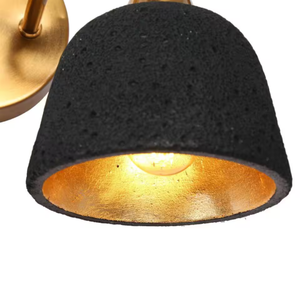 28.7 in. 4-Light Black and Electroplated Copper Vanity Light with Metal Shade