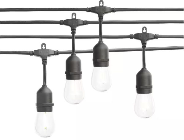 Hampton Bay 24-Light 48 ft. Indoor/Outdoor String Light with S14 Single Filament LED Bulbs