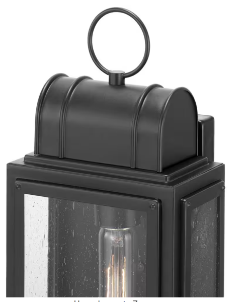 Progress Lighting Landstone 1-Light 13.5 in. Matte Black Outdoor Wall Lantern with Clear Glass