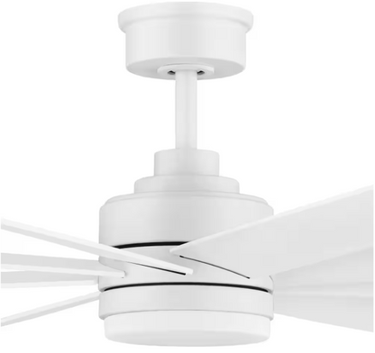 Home Decorators Collection Celene II 62 in. Indoor/Outdoor Matte White DC Motor Ceiling Fan with Adjustable White Integrated LED w/ Remote Included