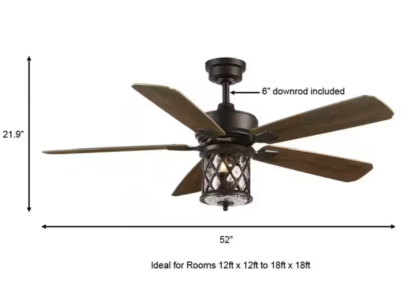 Home Decorators Pine Meadows 52 in. Indoor/Outdoor LED Bronze Ceiling Fan