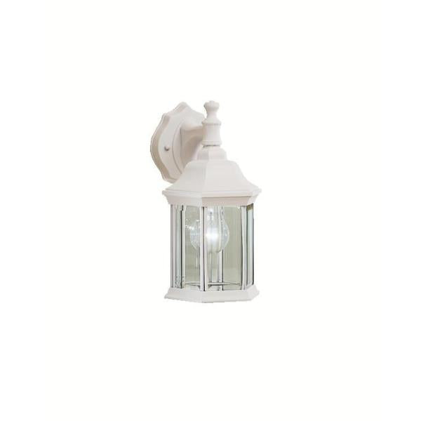 KICHLER Chesapeake 11.75 in. 1-Light White Outdoor Hardwired Wall Lantern Sconce with No Bulbs Included (1-Pack)