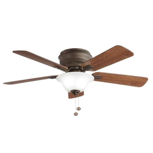 Hawkins III 44 in. LED Indoor Oil Rubbed Bronze Flush Mount Ceiling Fan with Light