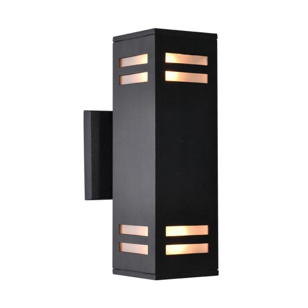 2-Light Matte Black Outdoor Wall Lamp Waterproof Wall Lantern Exterior Sconce Light Fixture for Patio Courtyards Villa