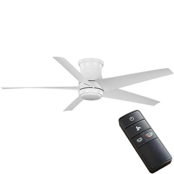 Mena 54 in. White Color Changing LED Indoor/Outdoor Hugger Matte White Ceiling Fan with Light and Remote