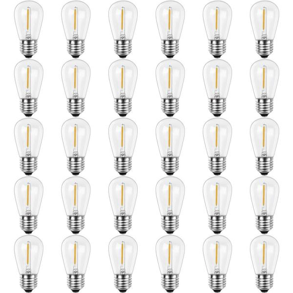 String Light Replacement Bulbs Shatter-Resistant Edison LED Bulbs (30-Pack)