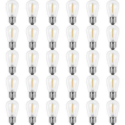 String Light Replacement Bulbs Shatter-Resistant Edison LED Bulbs (30-Pack)