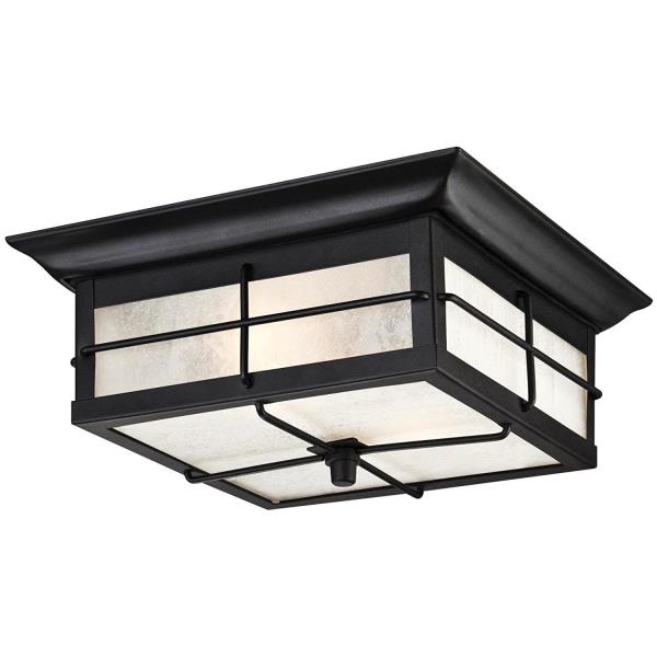 Westinghouse Orwell 2-Light Textured Black Outdoor Flushmount