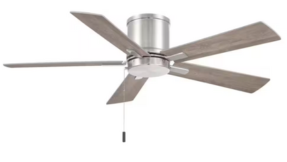 Grantway 48 in. Indoor/Covered Outdoor Brushed Nickel Ceiling Fan w/ Pull Chain