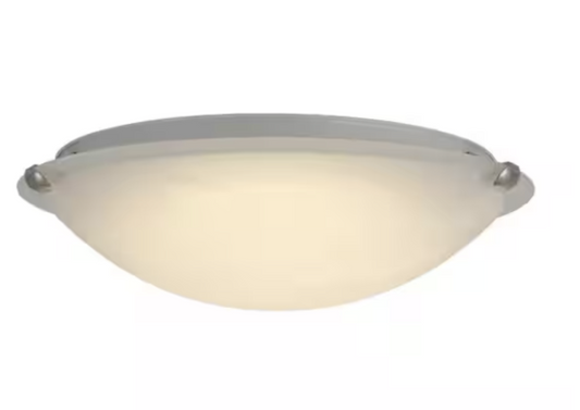 Hampton Bay Chalene 15 in. 1-Light Pewter Clip Integrated LED Flush Mount