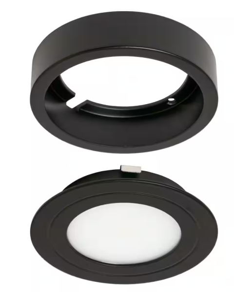 Armacost Lighting PureVue Dimmable Bright White LED Puck Light Satin Black Finish