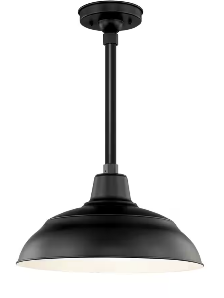 Millennium Lighting R Series 1-Light 18 in. Satin Black Warehouse Shade