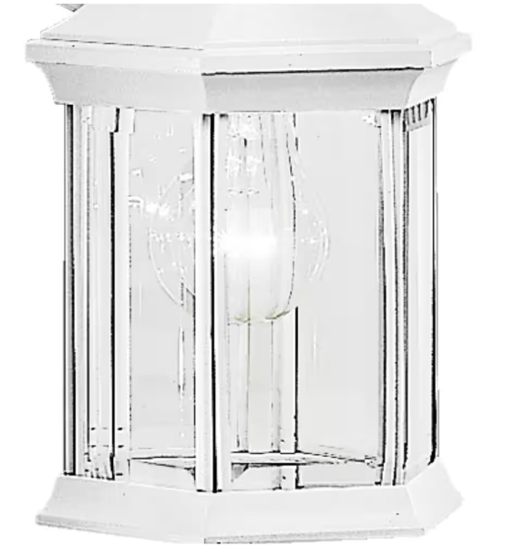 KICHLER Chesapeake 11.75 in. 1-Light White Outdoor Hardwired Wall Lantern Sconce with No Bulbs Included (1-Pack)