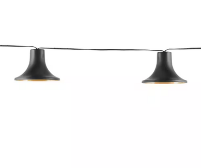 10-Light 12 Ft. Black Outdoor Plug-in Integrated LED Lantern String-Light