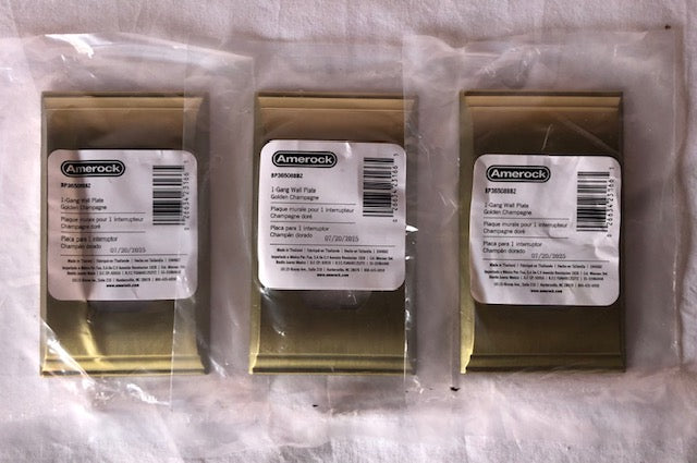 (3-Pack) Amerock Gold 1-Gang Duplex Outlet Wall Plate (3-Pack)