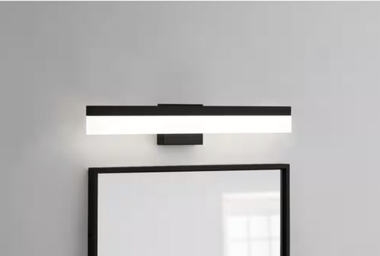 Eldridge 24 in. Matte Black 1-Light LED Bathroom Vanity Light Bar