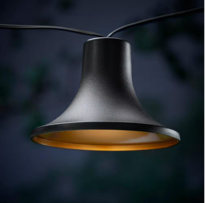 10-Light 12 Ft. Black Outdoor Plug-in Integrated LED Lantern String-Light