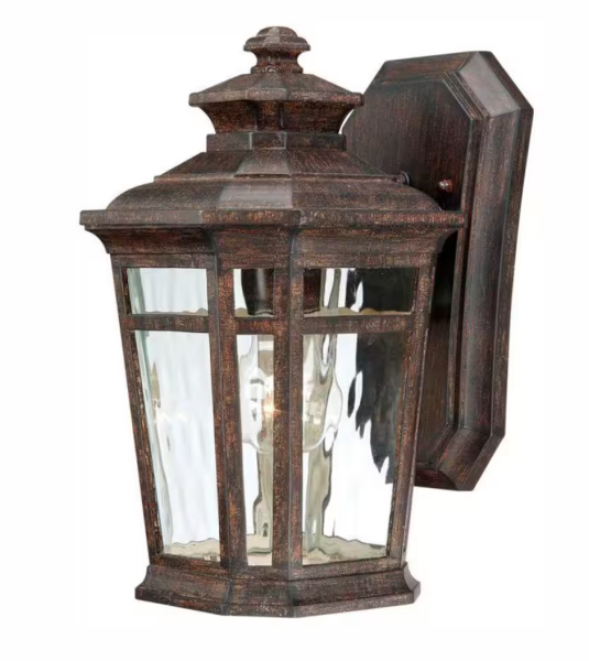 Waterton 15.12 in. 1-Light Dark Ridge Bronze Outdoor Wall Lantern Sconce