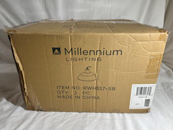 Millennium Lighting R Series 1-Light 18 in. Satin Black Warehouse Shade