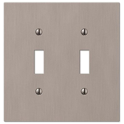 Hampton Bay Barnard 2 Gang Toggle Metal Wall Plate - Brushed Nickel