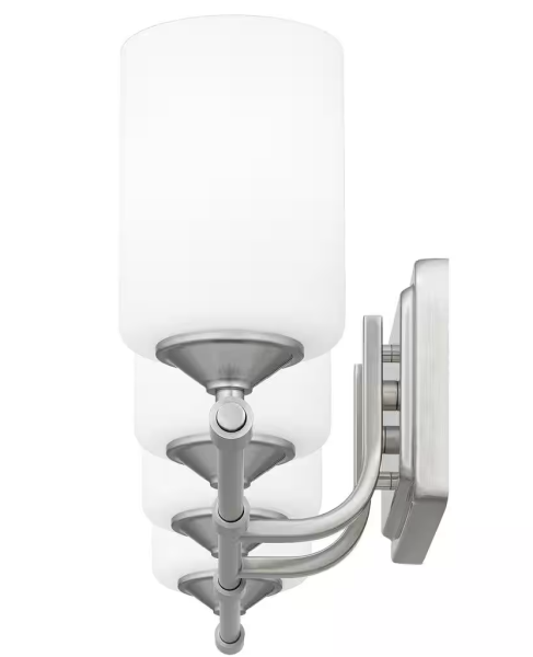 Darlington 29.5 in. 4-Light Brushed Nickel Vanity Light with Frosted Opal Glass Shades