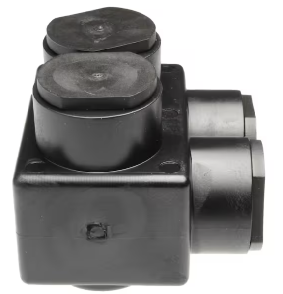 14 AWG to 2/0 AWG Dual-Rated 2-Port 1-Sided Entry Insulated Multiple Tap Connector, Black