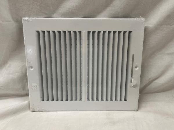 Home Intuition Ceiling Register - Air Vent Covers for Home Ceiling or Wall - 10X8 Inch (Duct Opening) 2-Way White Grille Register Cover with Adjustabl