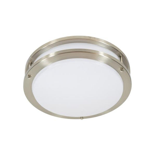 Jesco CM403RA-S-3090-BN 12 in. 15W 3000K 90CRI Luke Round Double Ring LED Flush Mount Ceiling Light, Brushed Nickel