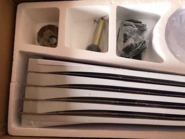 GETLEDEL 64 in. DC Indoor Ceiling Fan with Integrated LED and Remote Control, 5 Reversible Carved Wood Blades, Gold