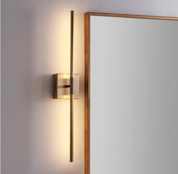 2PK JONATHAN Y Makena 28 in. Gold Dimmable Integrated LED Metal Wall Sconce