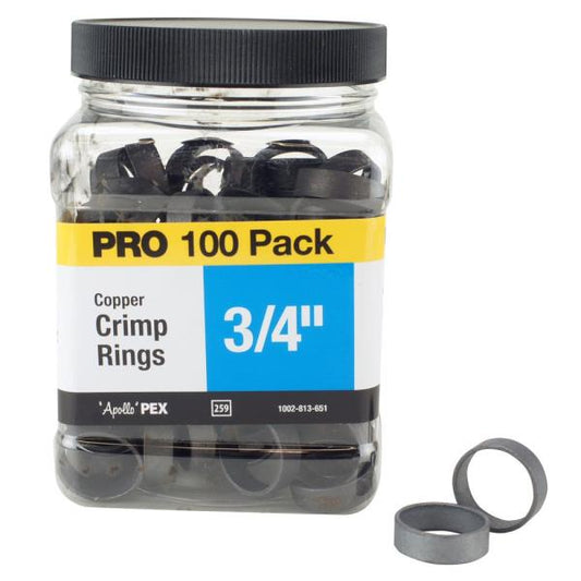 3/4 in. Copper Crimp Ring Pro Pack (100-Pack)