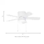 Arleigh 44 in. Indoor/Outdoor Wet Rated White Low Profile Ceiling Fan with Integrated LED Included