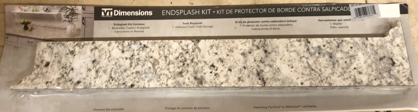 VT Dimensions  Ouro Romano End Splash Kit  28-in W x 4.25-in H x 0.75-in D, Etchings Ogee Kitchen Countertop Side Splash