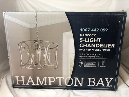 Hampton Bay KVR 19-7/8 in. 5-Light Brushed Nickel Finish Chandelier