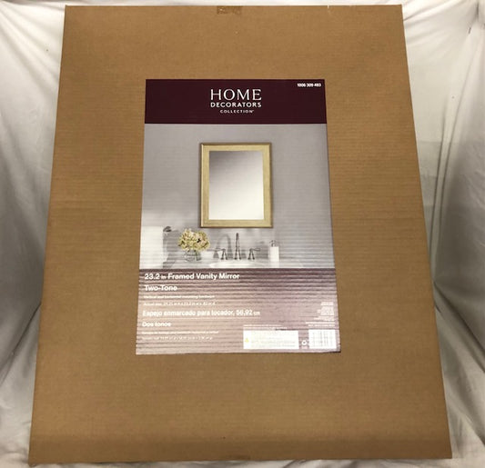 Home Decorators 23.25 in W x 29.25 in H Rectangular Framed Wall Mirror Two-Tone