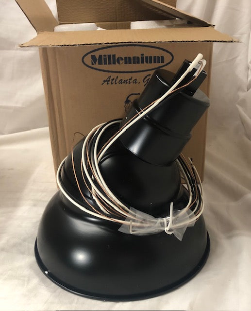 Millennium Lighting RES10 R Series 1-Light 10 in. Satin Black Emblem Shade