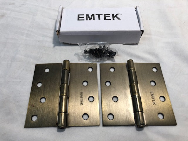 Emtek 910147 Residential Grade 4 x 4 steel hinges/per pair--French Antique Brass