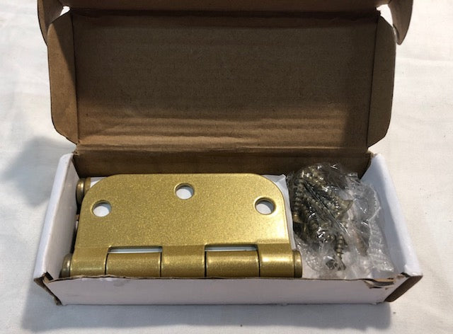 2 Emtek Steel Plain Bearing Hinges 920334 Satin Brass US4 Finish 3.5" x 3.5"