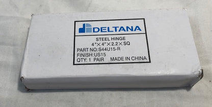 Deltana S44u15-R 4" X 4" Square Hinge, Satin Nickel Finish (Sold as a Pair)