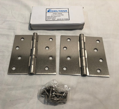 Deltana S44u15-R 4" X 4" Square Hinge, Satin Nickel Finish (Sold as a Pair)